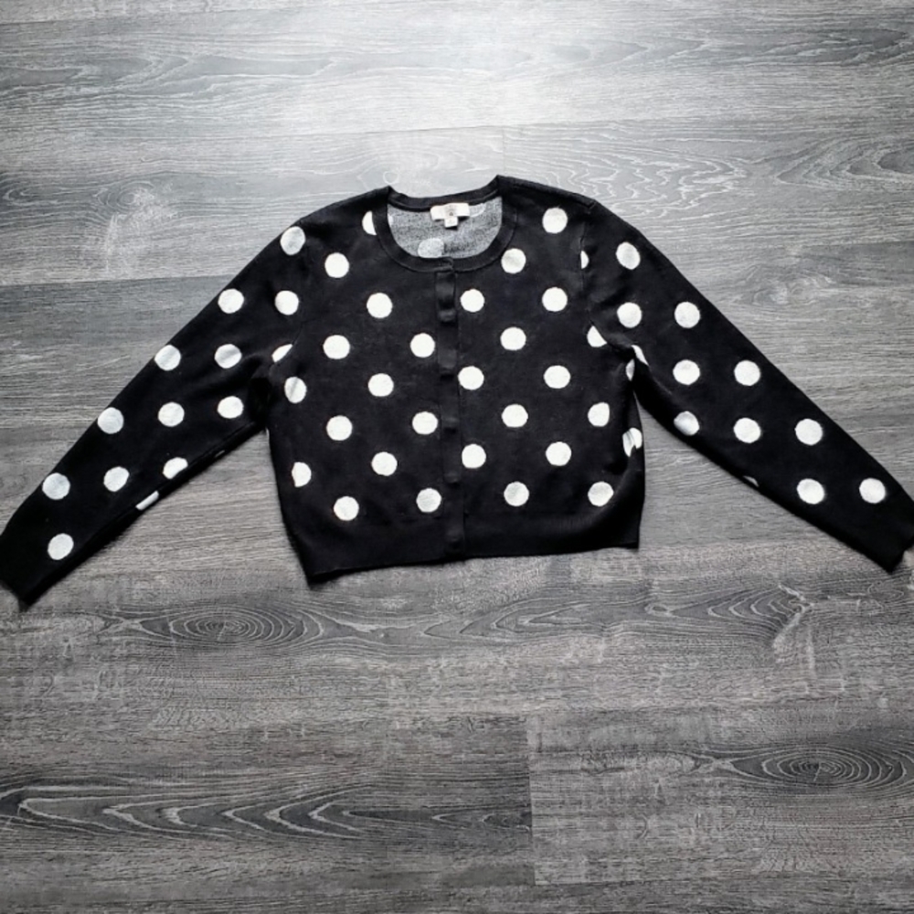 Polka Dot Black and White Sweater